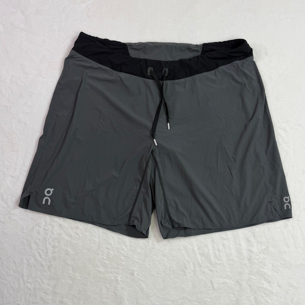 On Running Lightweight Performance Athletic Shorts Dark Grey Mens